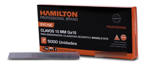 Clavos Para Clavadora Neumatica Hamilton Eyc 15mm X 5000 U