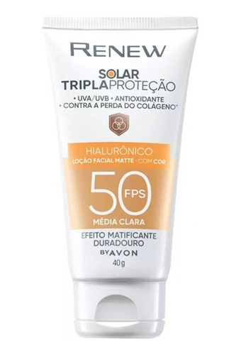 Renew Solar Tripla Proteção - Protetor Facial Com Cor Fps 50