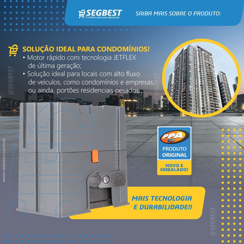 Kit Motor Portão Ppa Dz 1500 Ind Jetflex Rápido 1hp 6 Metros