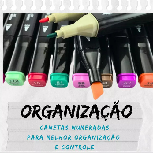 De Touch 120 Cores Ponta Dupla Com Estojo Preto
