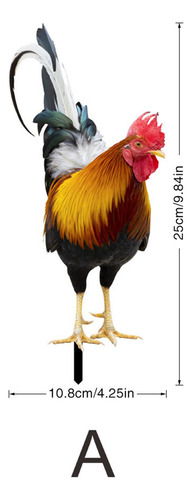 Elegante Escultura De Metal De Gallo Para 25x10,8x0,1 Cm