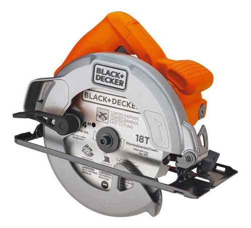 Imagen 1 de 8 de Sierra circular eléctrica Black+Decker CS1004 184mm 1400W naranja 60Hz 120V