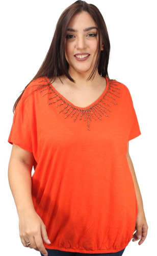 Blusa Sonoma Bordada Canutillos De Madera Talle Grande