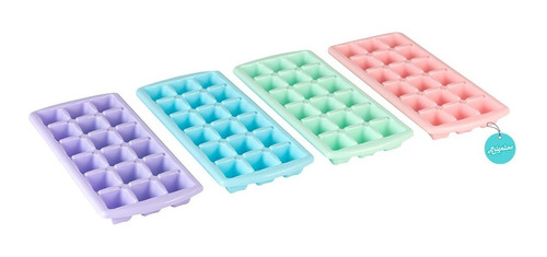 Set 4 Cubetera Hielera Plástico Colores Pastel Hielo Freezer