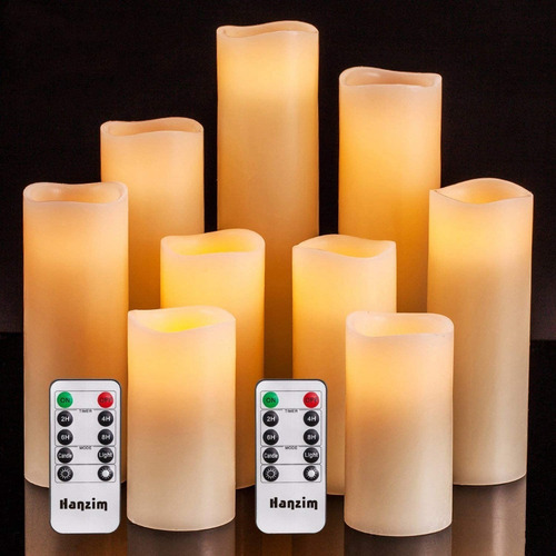 Vela Led Con Control Remoto Amarilla Decoracion Pack De 9