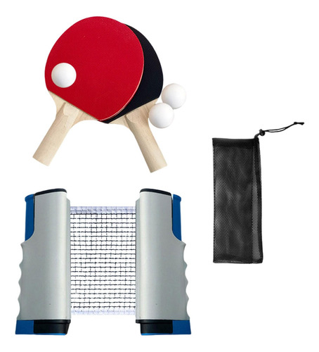 Juego De De Pong, Raquetas Y Pelotas Con Bolsa De Gris