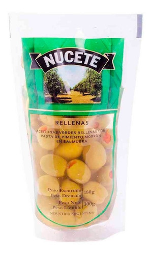 Aceitunas Nucete Verdes Rellenas Doypack X 180 Gr