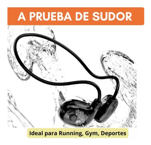 Auriculares Inalambricos Bluetooth Open Ear Deportivo C/ Mic Negro