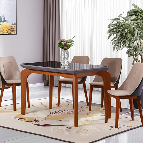 Mesa Jantar Londrina+tampo Madeirado Reto 120cm Grafite/imb