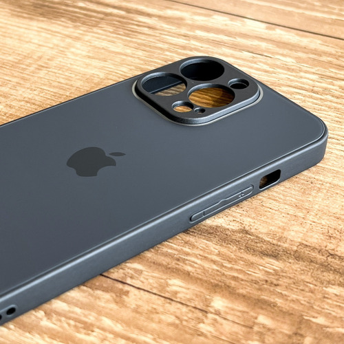 Capa Resistente De Vidro Fosca Para iPhone Borda De Silicone