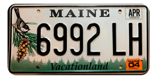 Placa De Carro Decor Em Madeira State Route - Maine