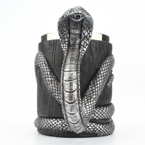 Caneca De Cerveja De Aço Inoxidável 600ml 3d Resina Snake Ha