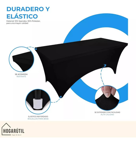 Funda De Mantel Tela Spandex Mesa 6tf 180x77x74cm Eventos