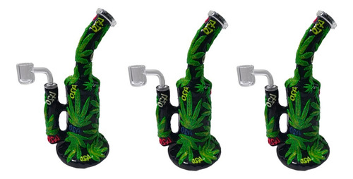 Bong De Vidrio - Dab Rig Vidrio 3d Glow In Dark 420 - 30 Cm.