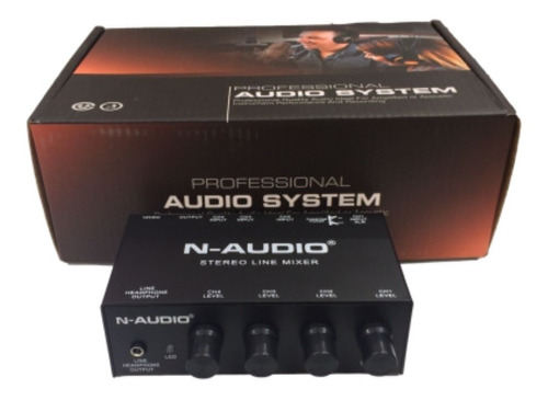 Mixer N-audio Mx500 4 Canales Stereo Rca Xlr Phantom 