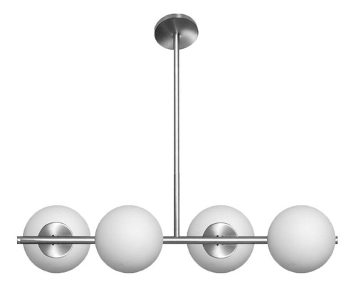 Lámpara Colgante Moderno Best De 4luces Cromo Y Tulipas Opal