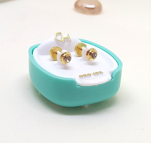 Imagen 1 de 3 de Abridores Ch Todo Oro 18k Strass Blanco Ch122 Il Ctas