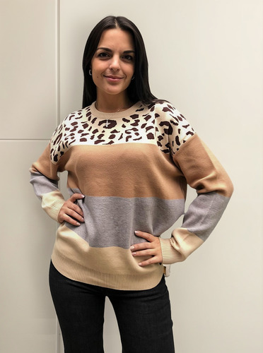 Sweater Invierno Bremer Importado Animal Print Calentito