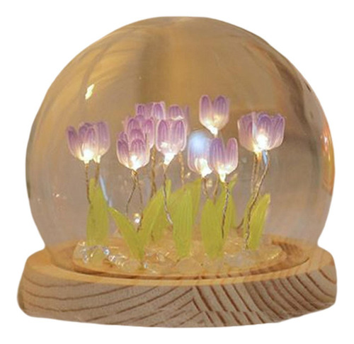 Flores De Tulipán Violeta Luz De Noche Diy Flores