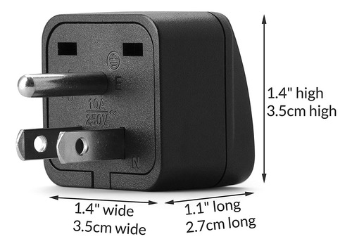 Adaptador De Enchufe Unidapt, Eu,au,uk,nz,cn A Usa, Tipo B