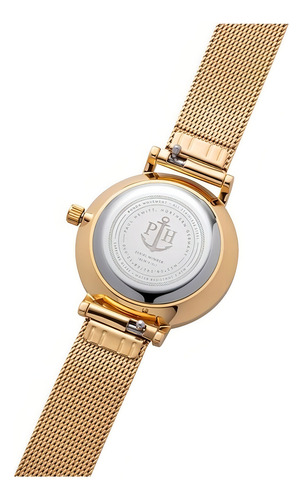 Reloj De Dama Malla Metálica Azul Y Dorado Paul Hewitt