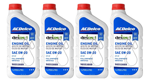 Oleo 0w20 Acdelco Api Sp Sintético Dexos 1 - Kit 4 Litros