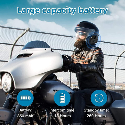 Intercomunicador Motocicleta Para Casco Bluetooth,ip65 1200m