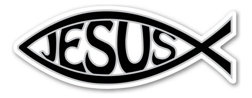 Mini Pez Jesus Negro Magnet America Mide 3 5 8  X 1 Hecho