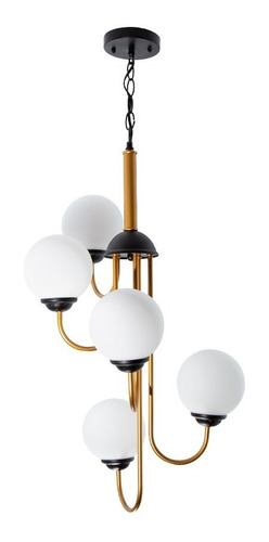 Lámpara Colgante Moderna Dorada E27 40w 5 Luces Estructura Dorado