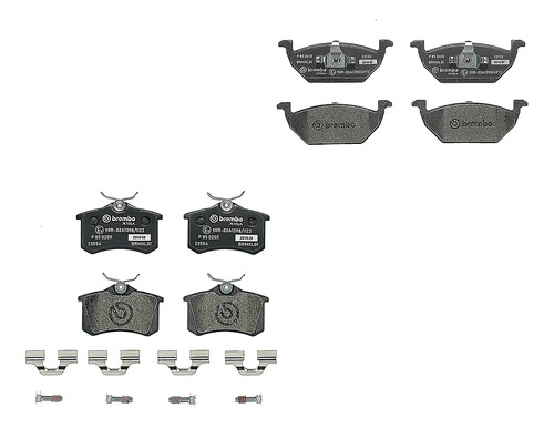 Jgo Balatas Del+tras Brembo Volkswagen Polo L4 1.6l 03-04