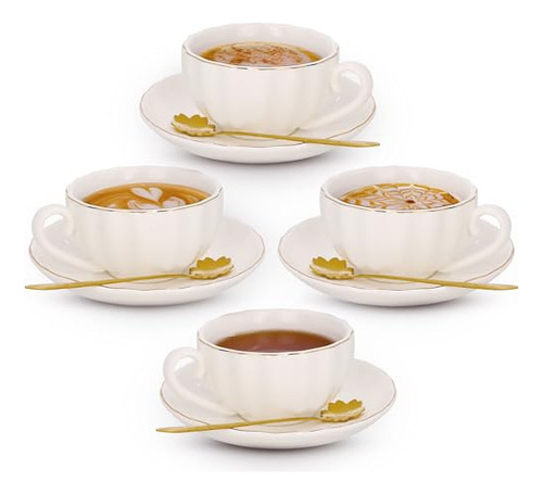Juego De 4 Tazas De Capuchino De 8 Oz - Juego De 4 Tazas De
