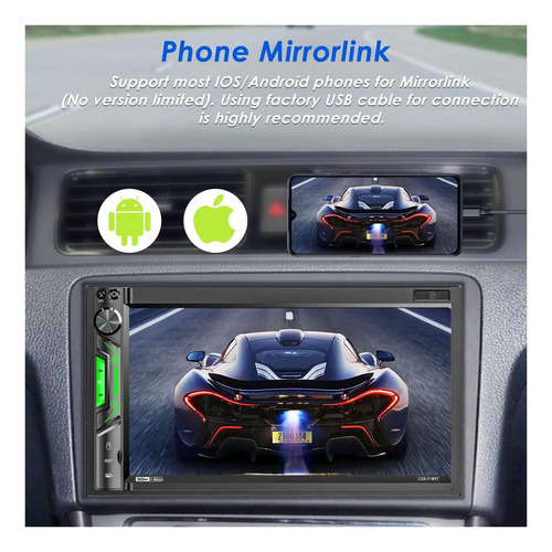 Car Bluetooth Doble Din Estereo: Receptor De Audio De Audio