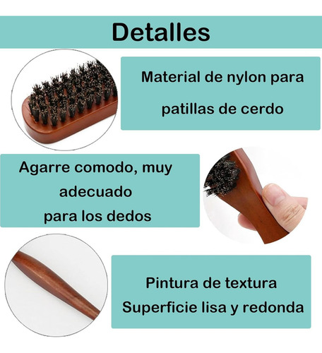 2 Piezas Cepillo Cerdas De Jabali, Cepillo De Barba,