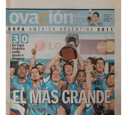 Suplemento Ovación Uruguay Campeón Copa América 2011