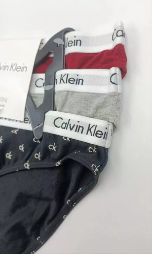 Calvin Klein Set 3 Calzon Bikini Logo Algodón Mujer Original