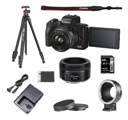 Canon M50 Mark Ii (cámara Digital, Negro) + Kit Principiante Negro (Usado)
