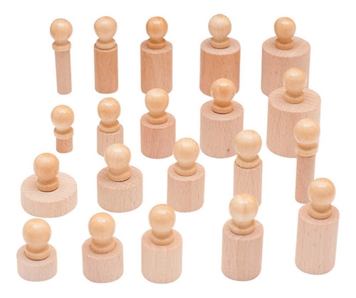 Bloques De Cilindros De Troncos Con Perilla De Madera,