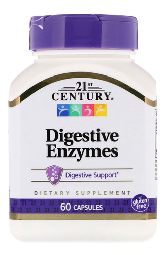 Enzimas Digestivas, 21st Century, 60 Caps  Auxilio Digestivo