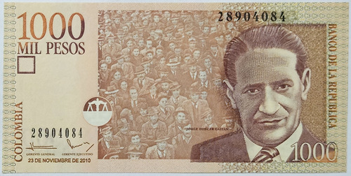 Billete 1000 Pesos 23/nov/2010 Colombia Unc