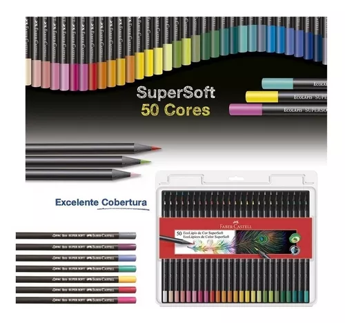 Lápiz de color, Faber-Castell, EcoPencil Supersuave, 50 colores