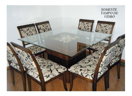 Tampo De Mesa Vidro Incolor 19mm 200cm X 200cm Bisote 20mm