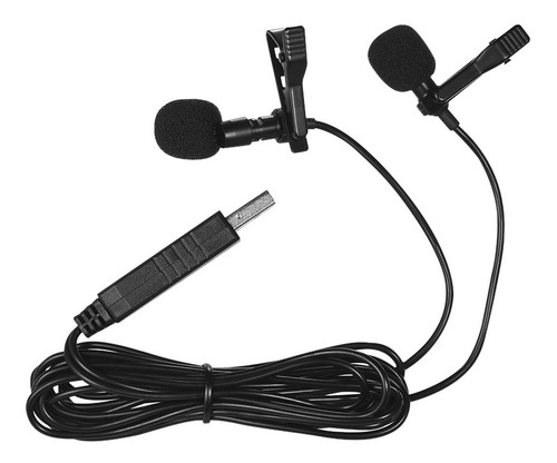 Microfone De Lapela De Lavalier De Cabeça Dupla Andoer 1.5m