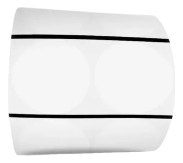 Etiqueta Redonda Bopp Fosco Branco 5cm 2 Colunas Com Tarja