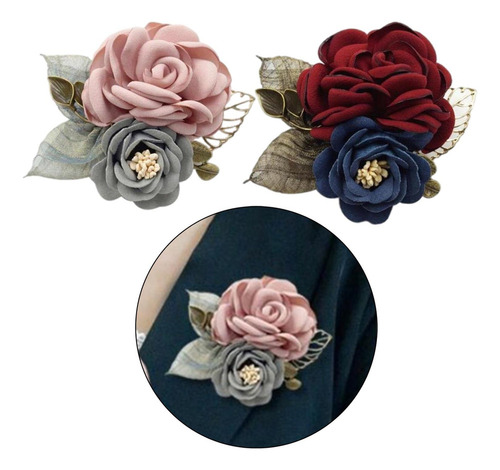 A 2x Trajes De Estilo Coreano Broche Pin Ramillete Vestido