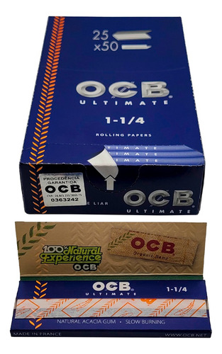 Caixa De Seda Ocb Ultimate 1 1/4 Ultrafina