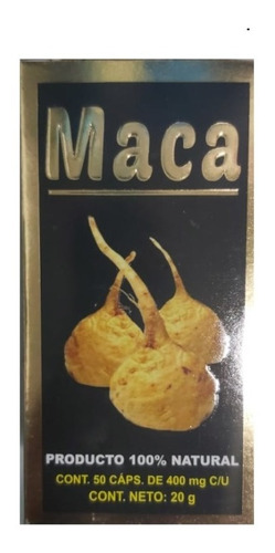 Maca 50 Capsulas 20 G Impotencia Sexual Fertilidad 400 G C/u