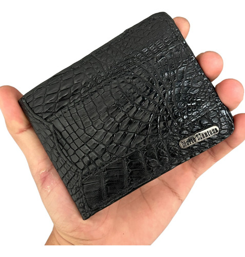 Cartera Cocodrilo Genuino Negra