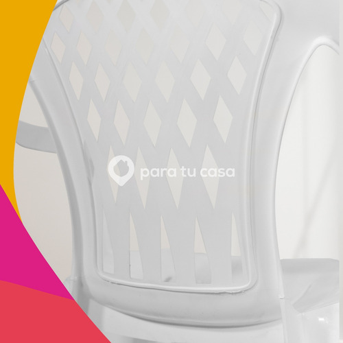 Sillón Silla Plástica Jardín Apilable Reforzada Mica Quality Color Blanco