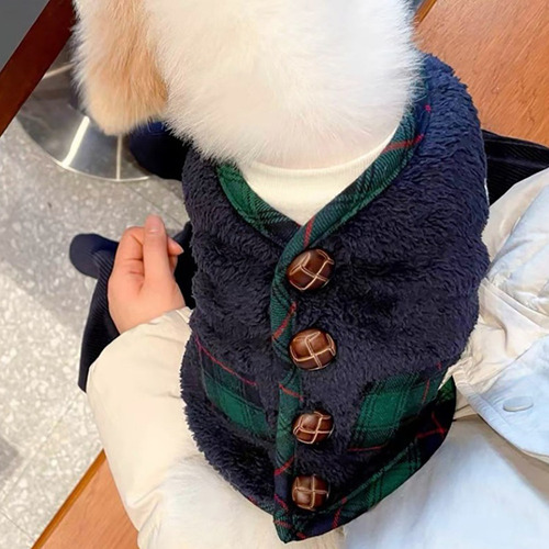 * Ropa De Invierno Para Perros Pequeños Azul Con Bufanda Xl