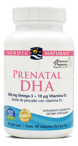 Suplemento en cápsula Nordic Naturals  Prenatal DHA vitaminas y minerales